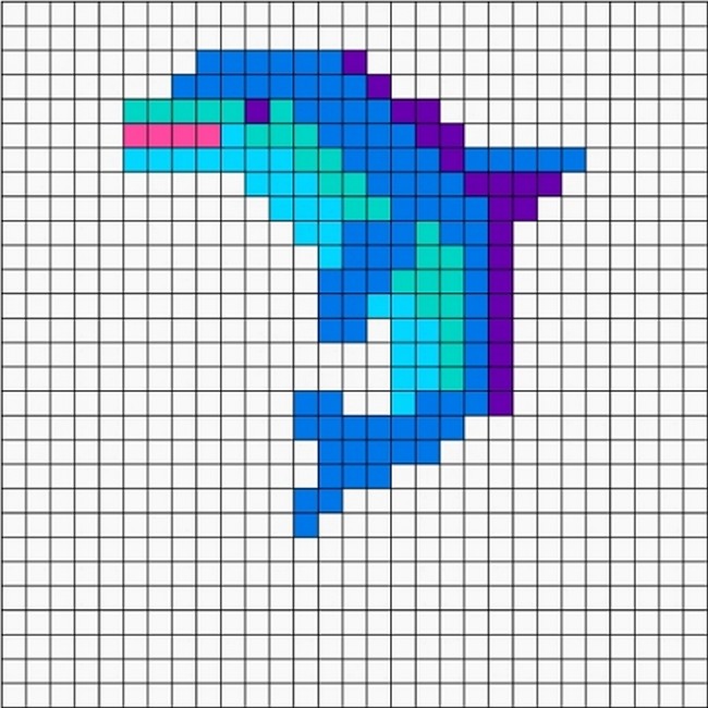 Jolly Dolphin Perler Beads Pattern