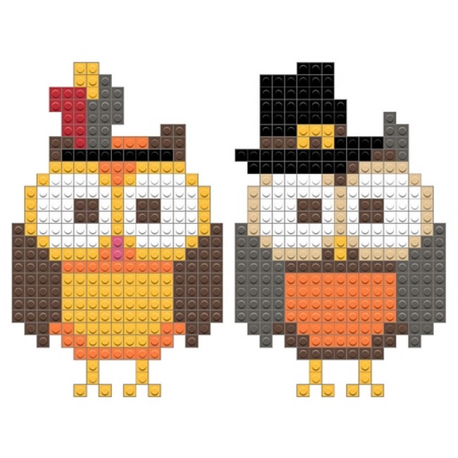 Thanksgiving Owl Pilgrims Perler Beads