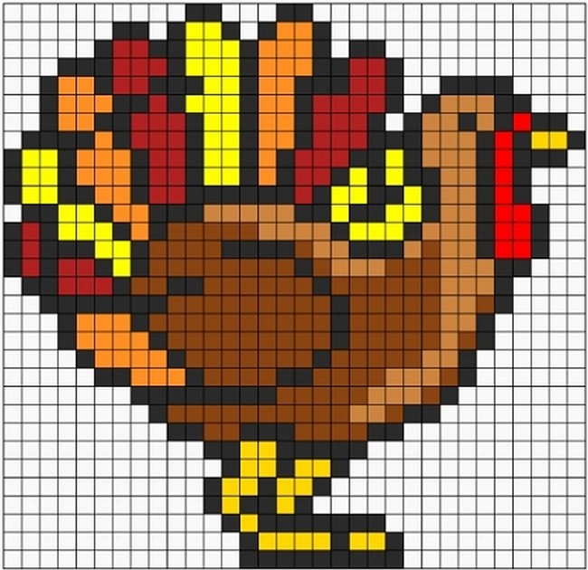 Thanksgiving Turkey Perler Beads