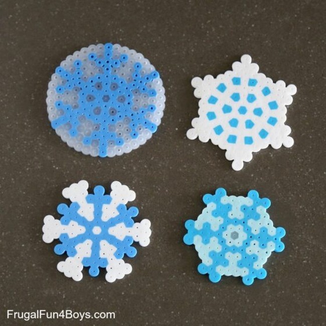 Beautiful Perler Bead Snowflakes