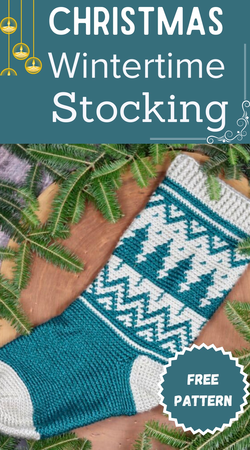 Crochet Wintertime Christmas Stocking