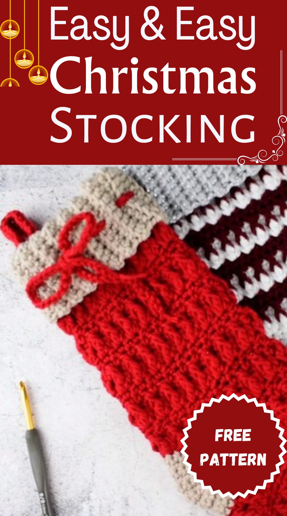 Easy Crochet Christmas Stocking Pattern