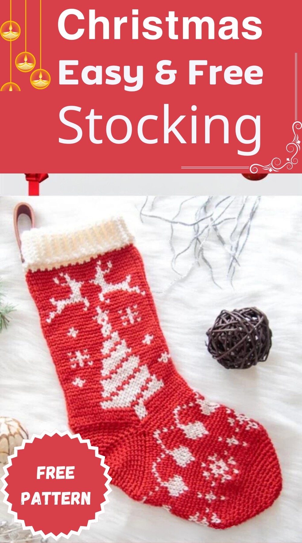 Easy & Free Crochet Christmas Stocking