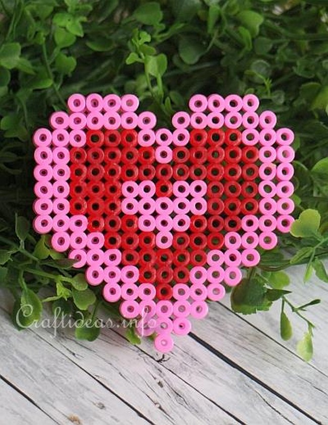 Perler Beads Valentine’s Heart