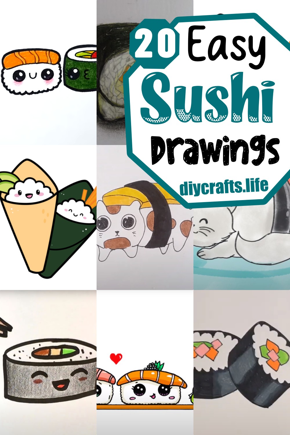 20 Easy Sushi Drawings