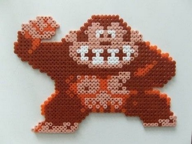 Donkey Kong Perler Beads Figure
