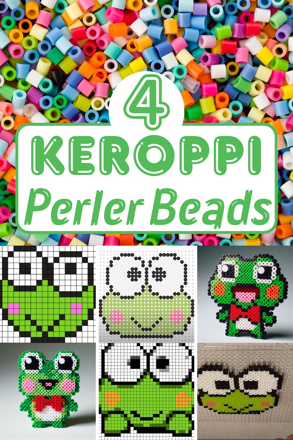 4 Keroppi Perler Beads