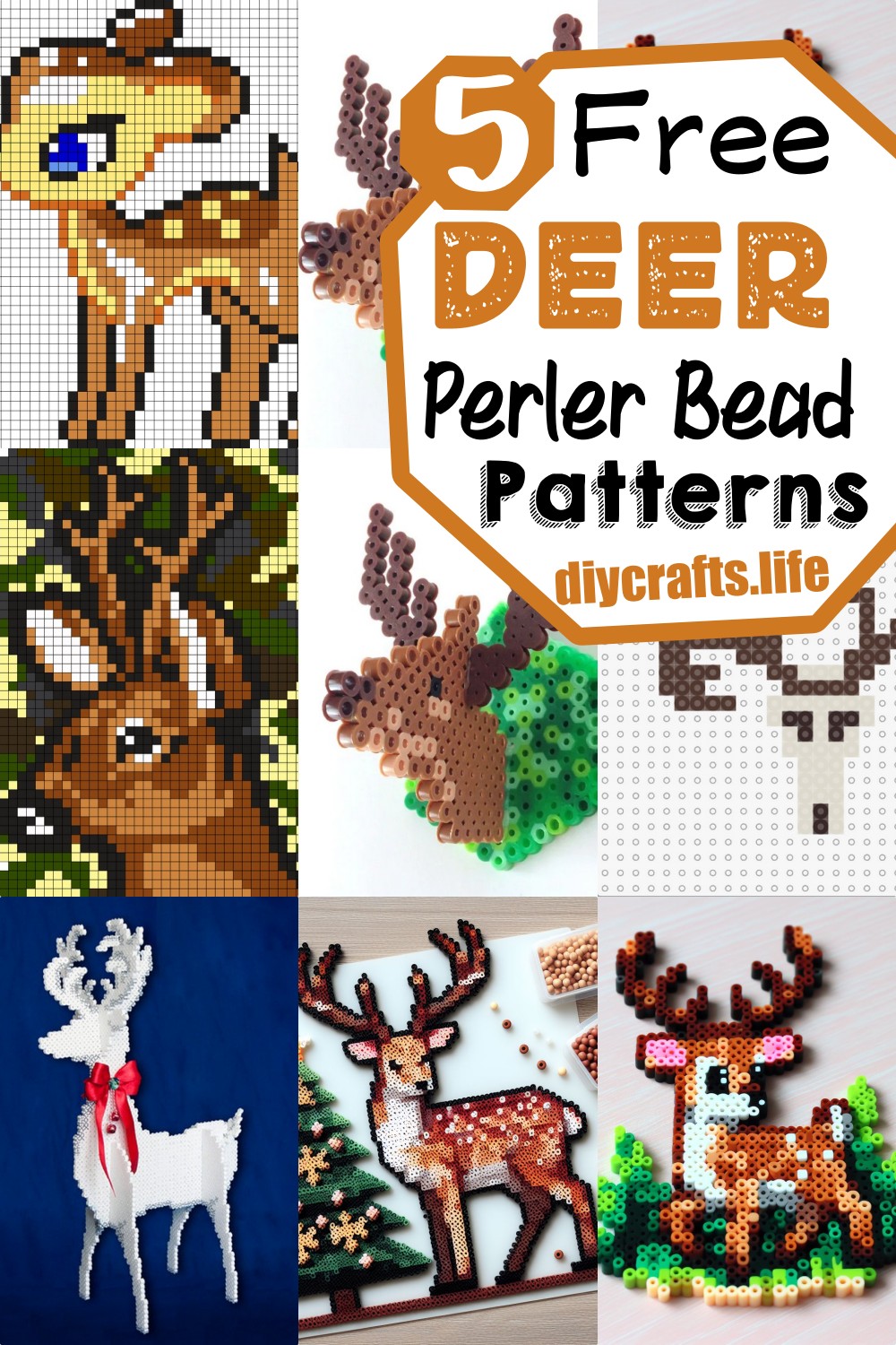 5 Deer Perler Beads Patterns