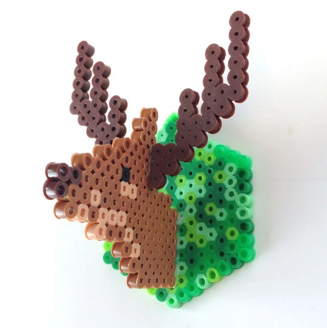 Deer Make Faux Taxidermy From Perler Beads
