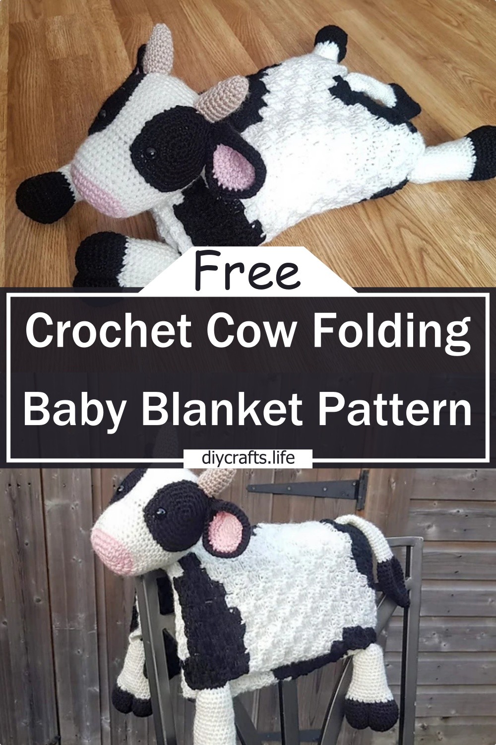 Crochet Cow Folding Baby Blanket Pattern