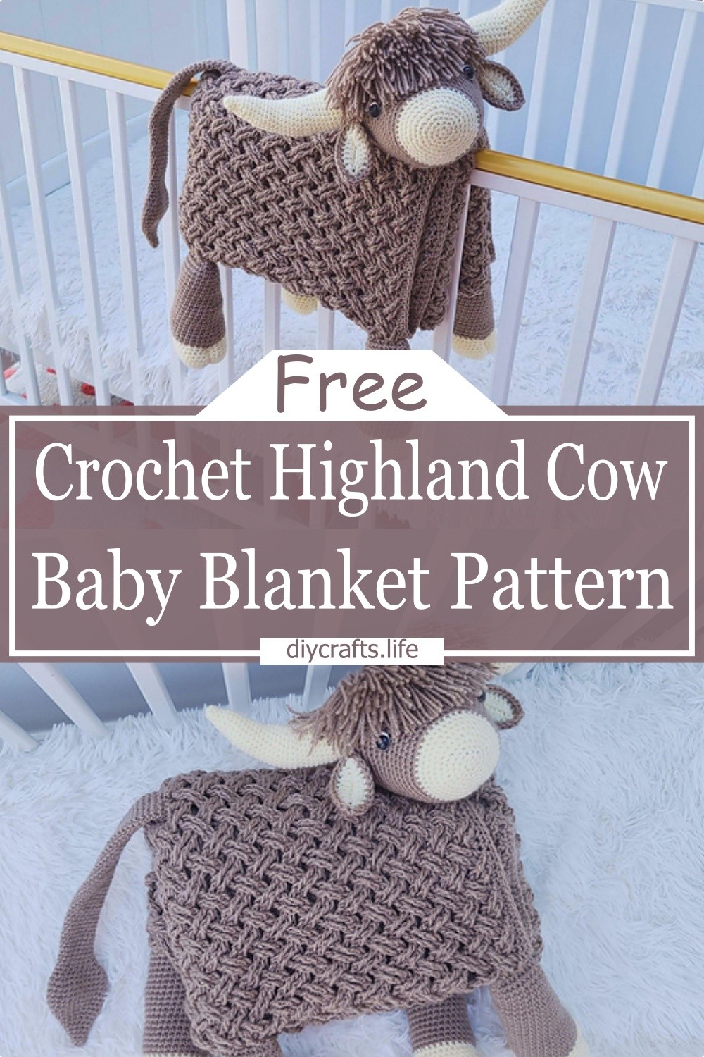 Crochet Highland Cow Baby Blanket Pattern