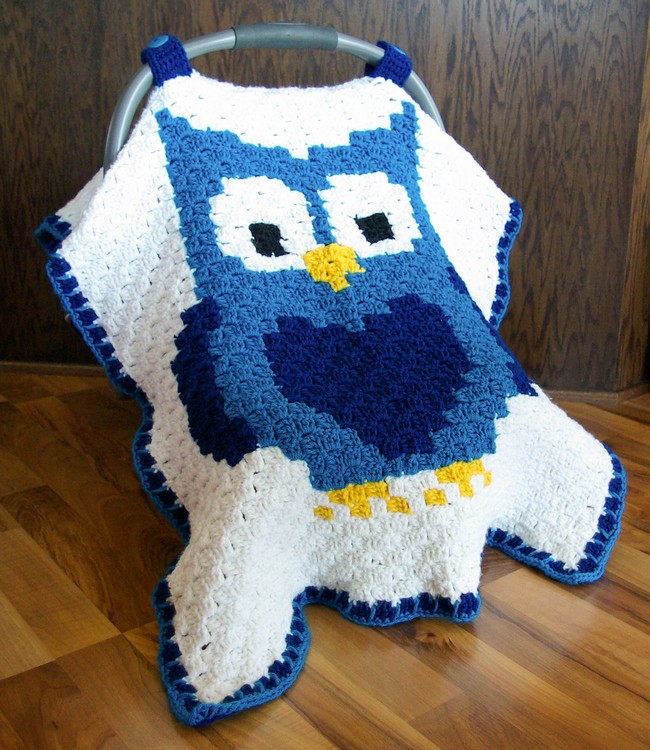 Crochet Little Owl Car Seat Canopy Pattern