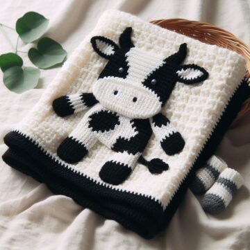 Crochet Cow Blanket