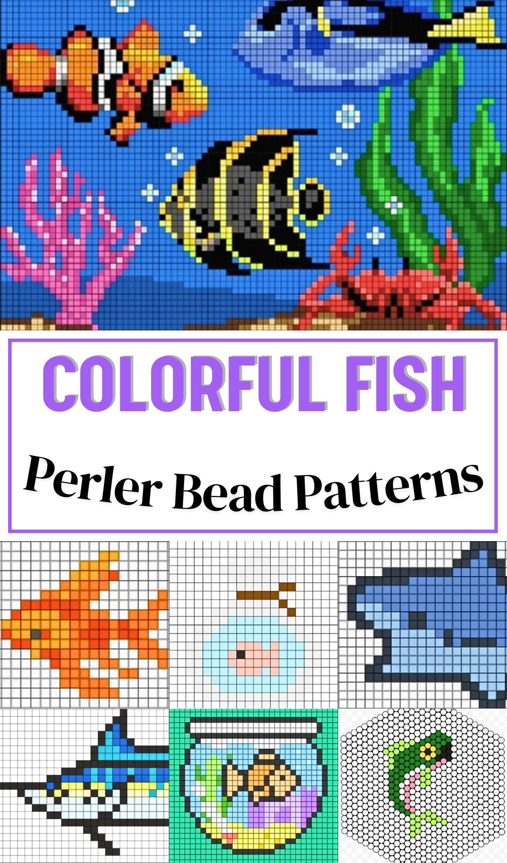 15 Easy Colorful Fish Perler Bead Patterns