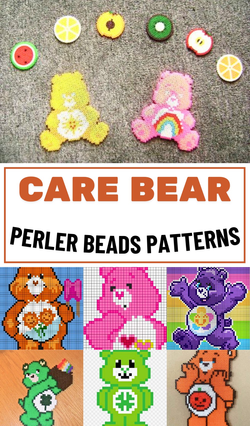 16 Easy Care Bear Perler Beads Patterns For Kids