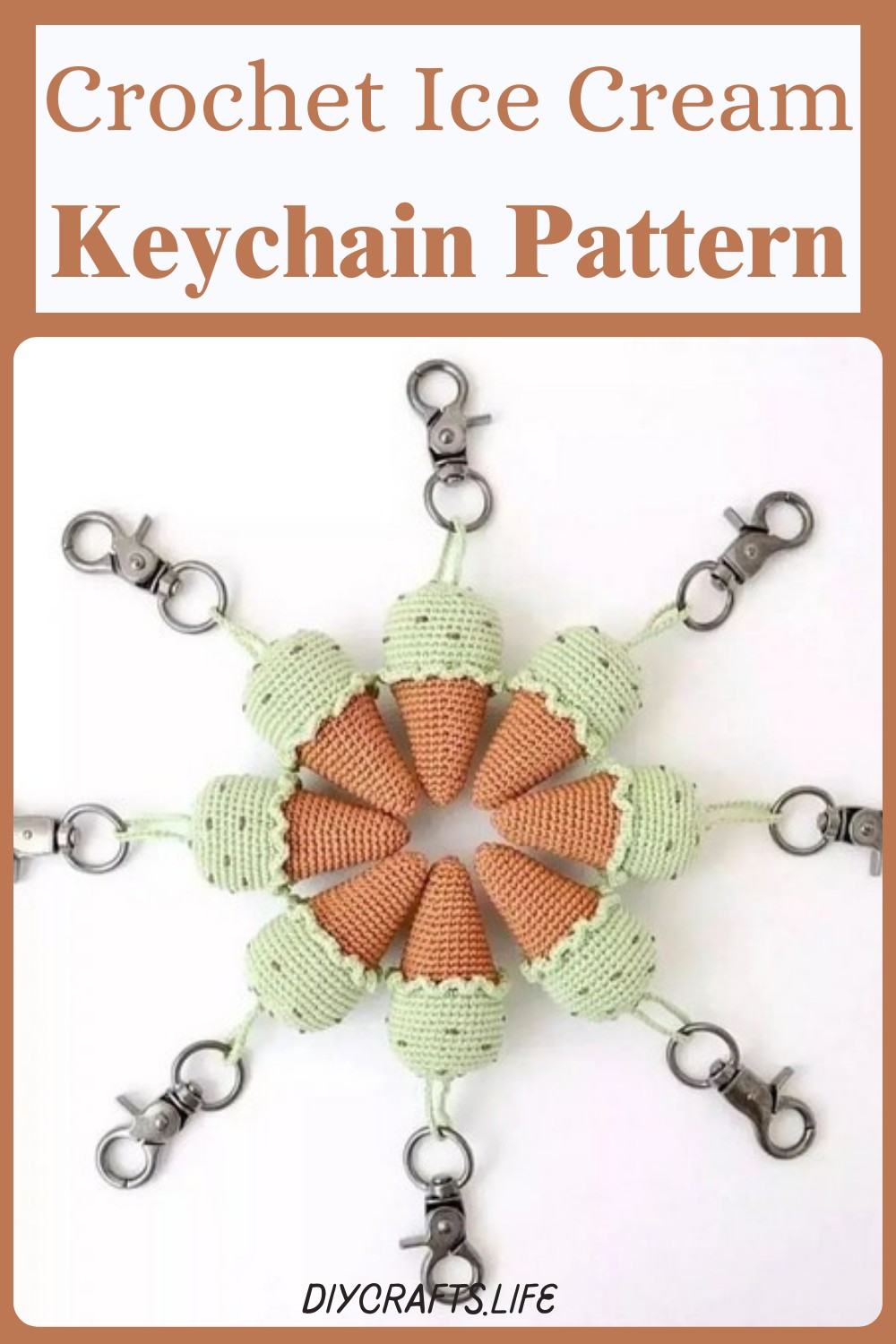 Crochet Ice Cream Keychain Pattern