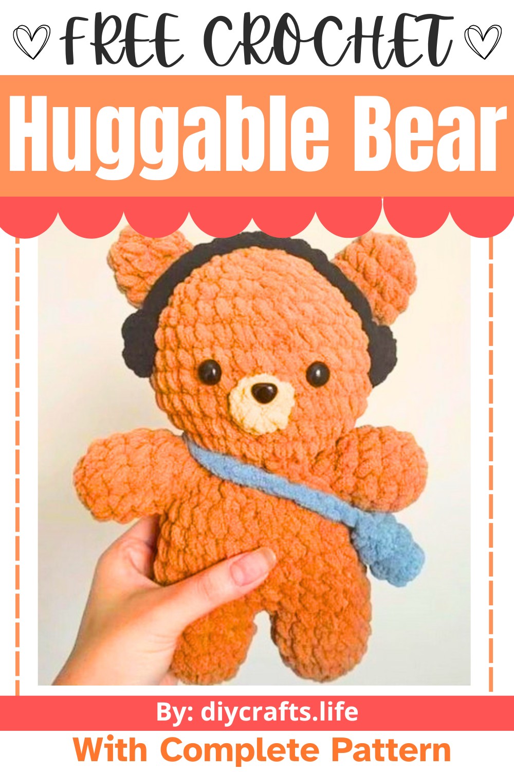 Crochet a Huggable Bear with Earmuffs & Heart Bag