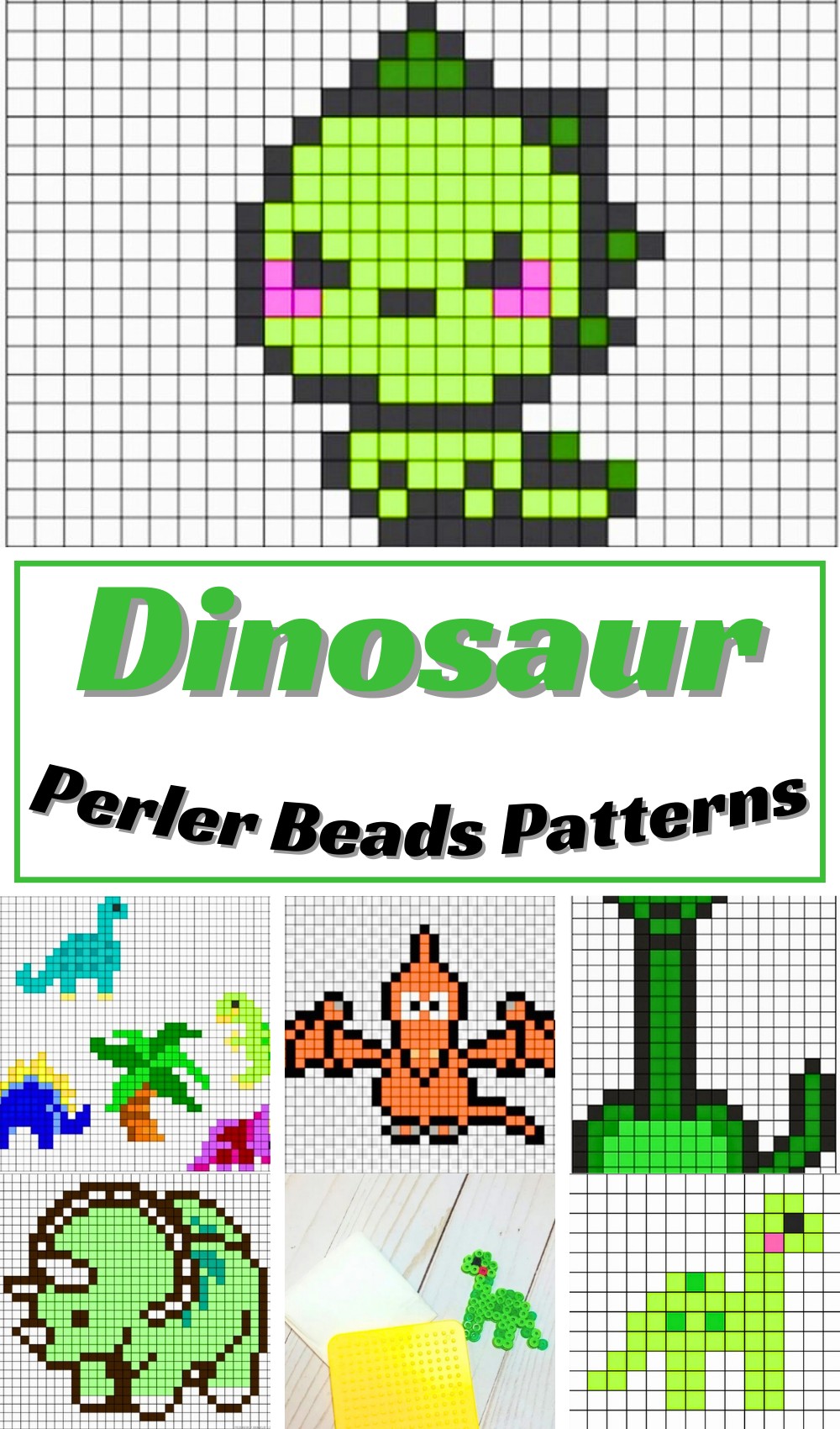 10 Dinosaur Perler Beads Patterns For Prehistoric Fun