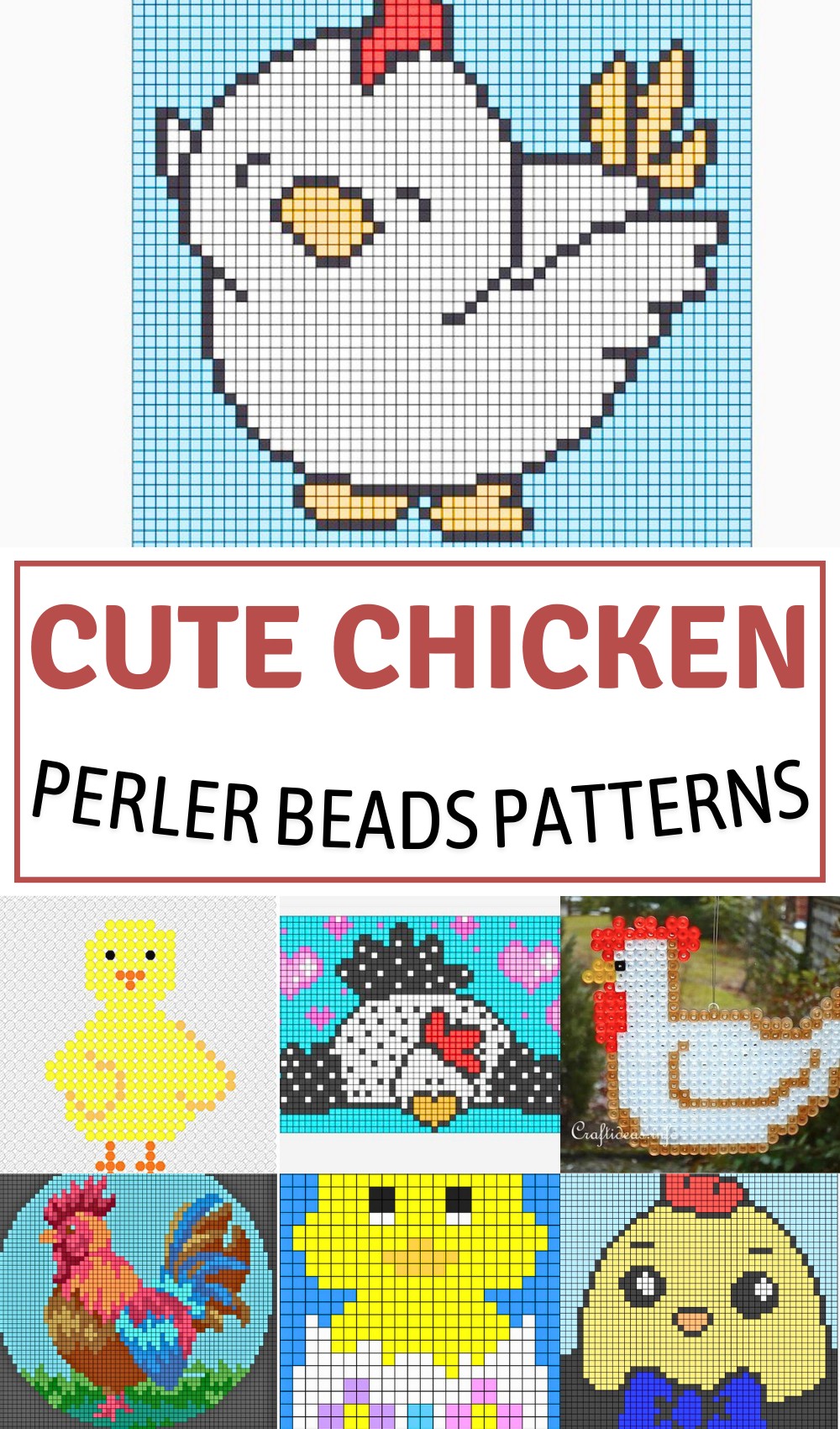 11 Cute Chicken Perler Beads Patterns