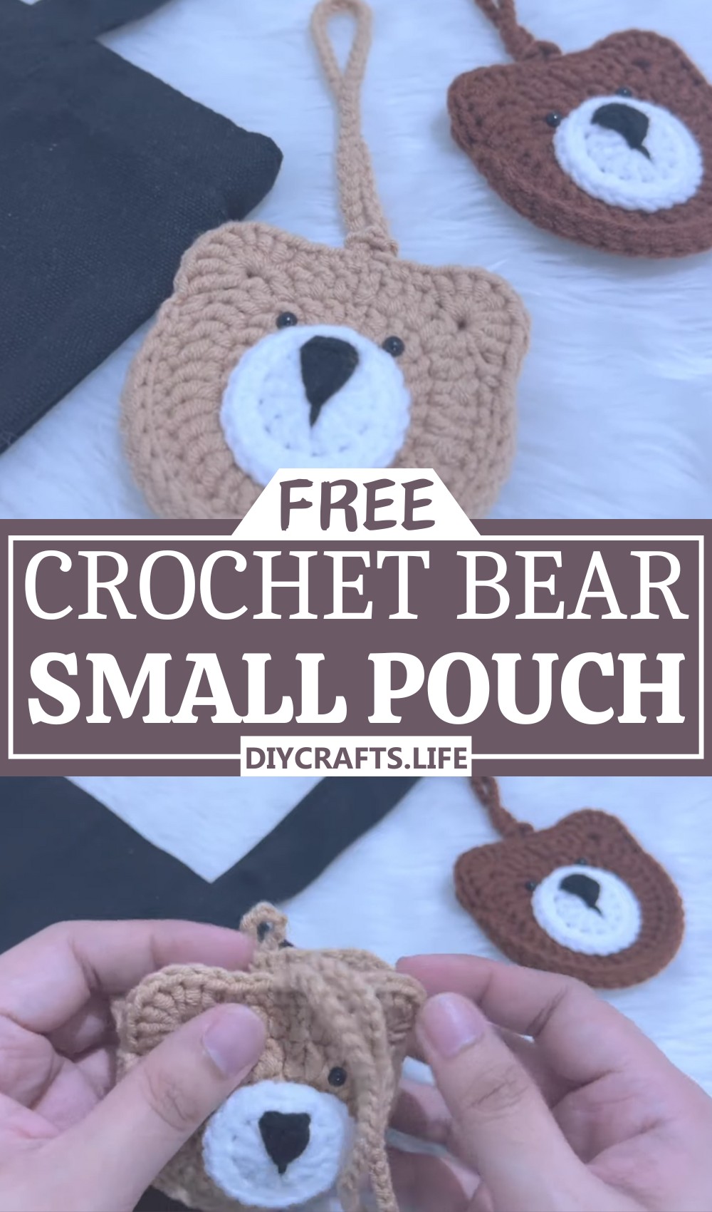 Crochet Bear Small Pouch