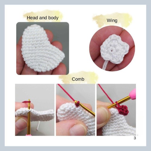 Crochet Chicken Brooch Pattern 1