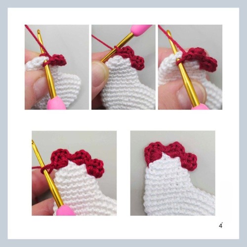 Crochet Chicken Brooch Pattern 2