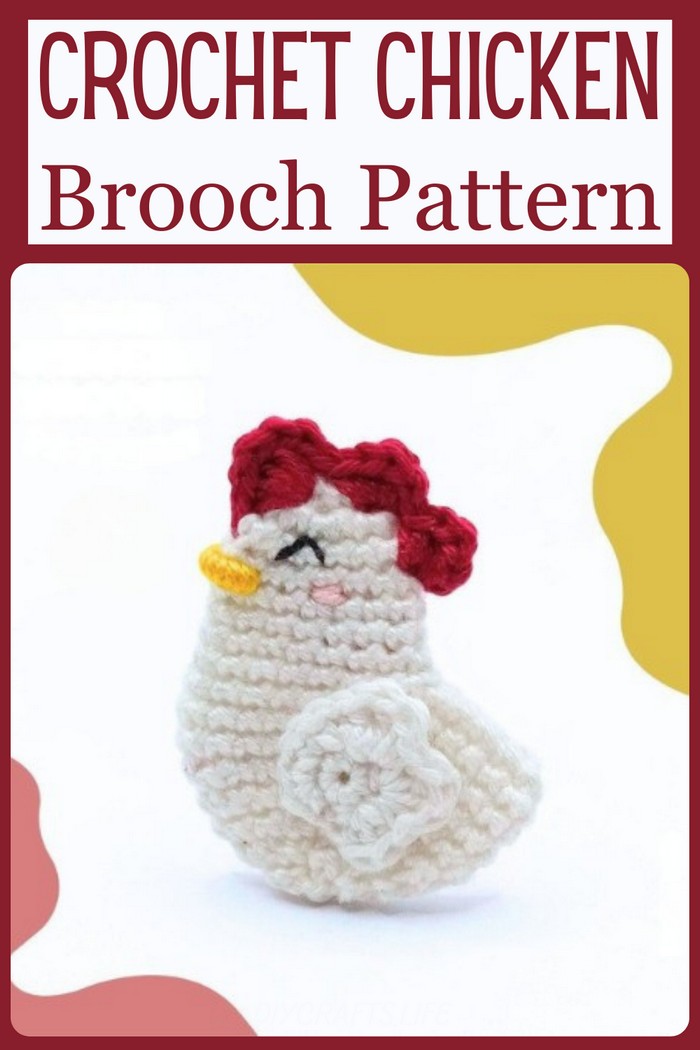Crochet Chicken Brooch Pattern