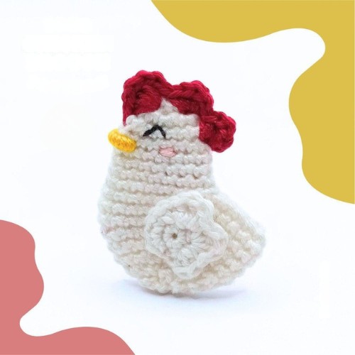 Crochet Chicken Brooch Pattern