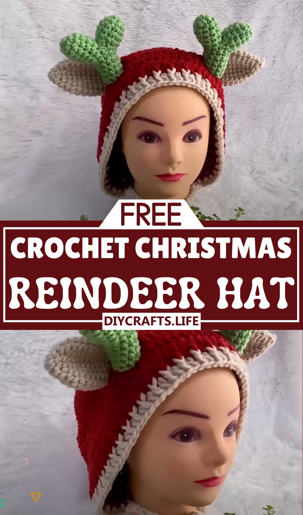 Crochet Christmas Reindeer Hat