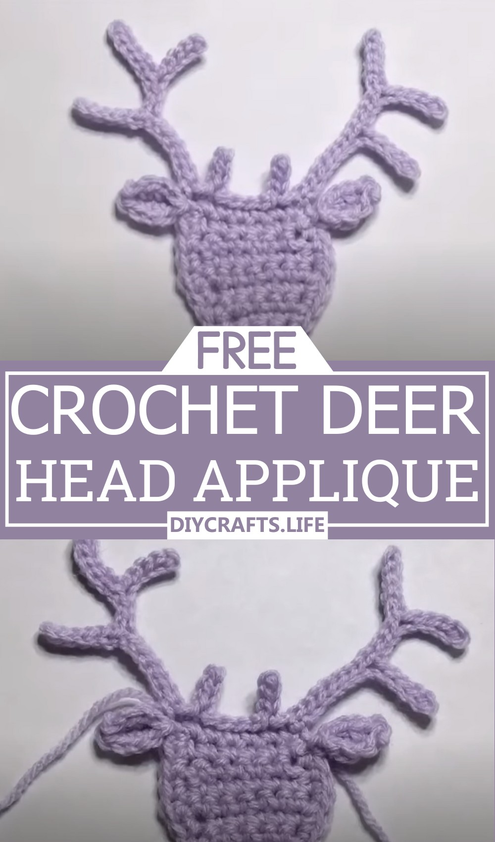 Crochet Deer Head Appliqué