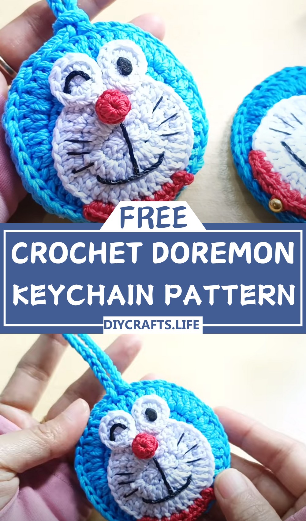 Crochet Doraemon Keychain