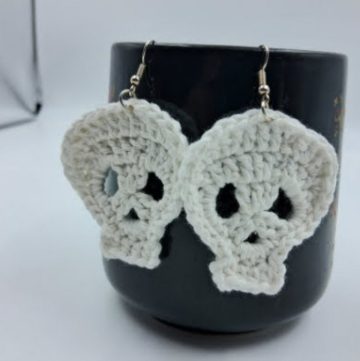 Crochet Halloween Skull Patch or Applique