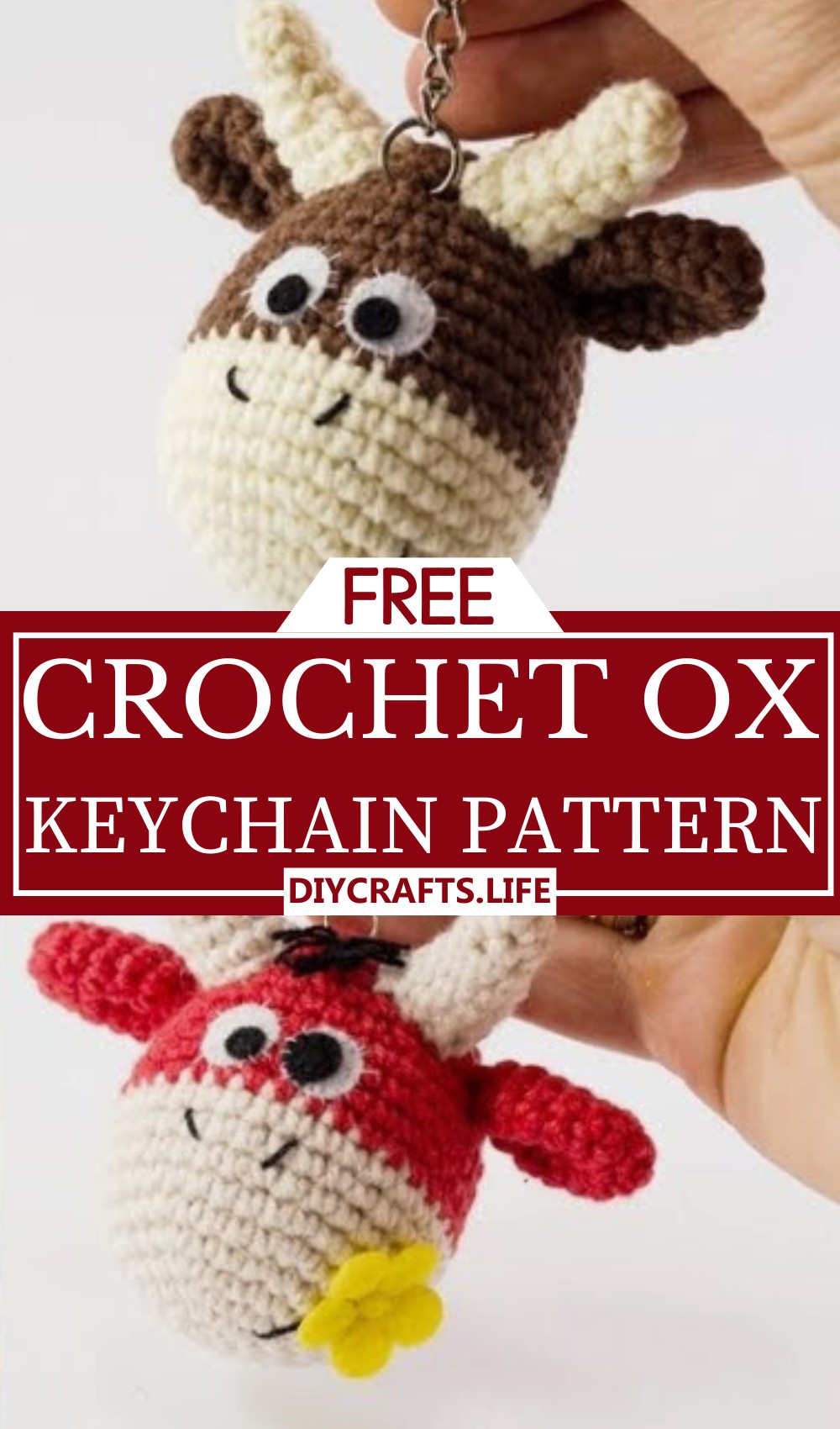 Crochet Ox Keychain