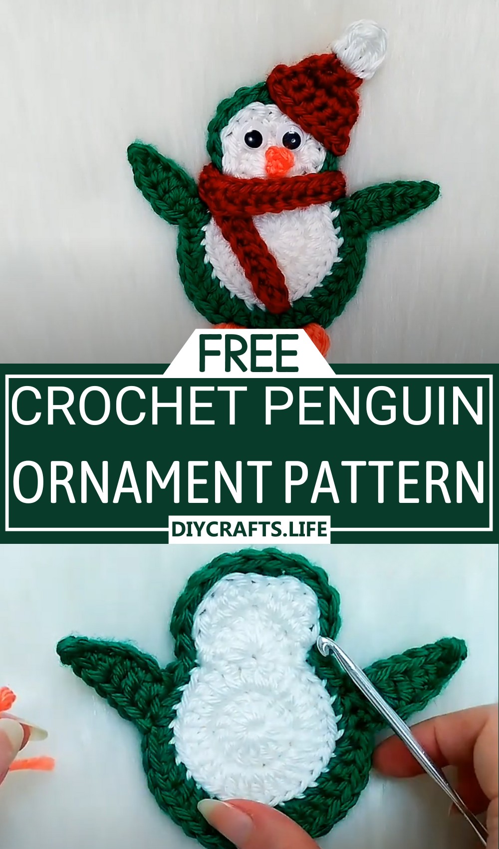 Crochet Penguin Ornament