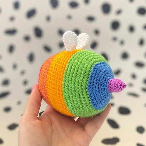 Crochet Rainbow Bee Pattern Free