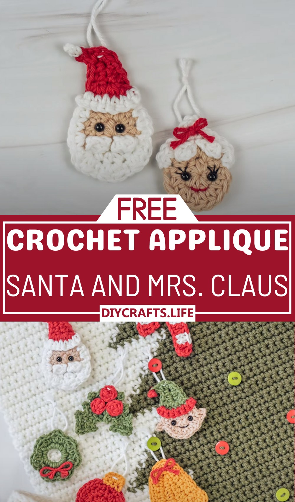 Crochet Santa and Mrs. Claus Appliqué