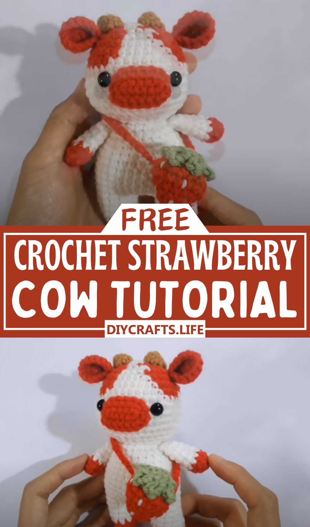 Crochet Strawberry Cow
