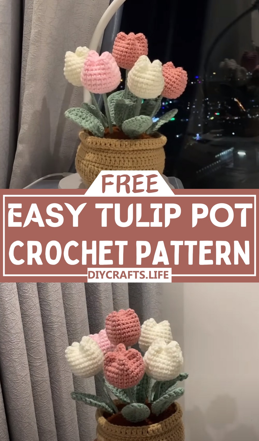 Crochet Tulip Pot