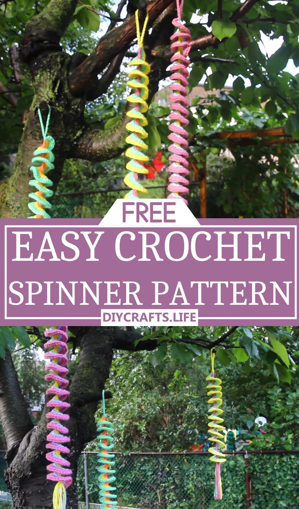 Crochet Wind Spinner Using Scrap Yarns