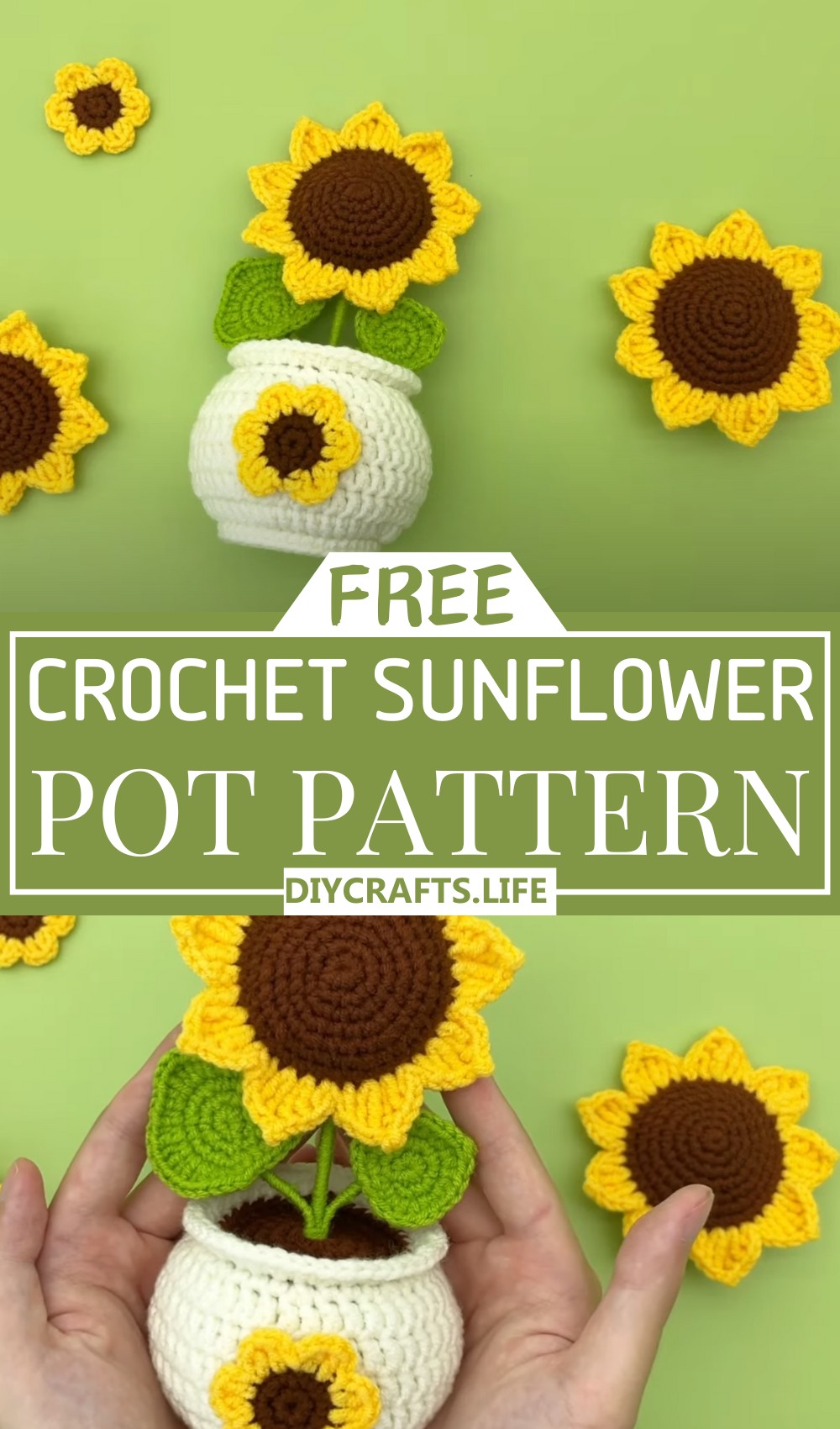 Crochet a Sunflower Pot