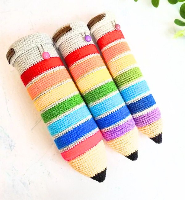 Crochet colorful Pouch For Stationery