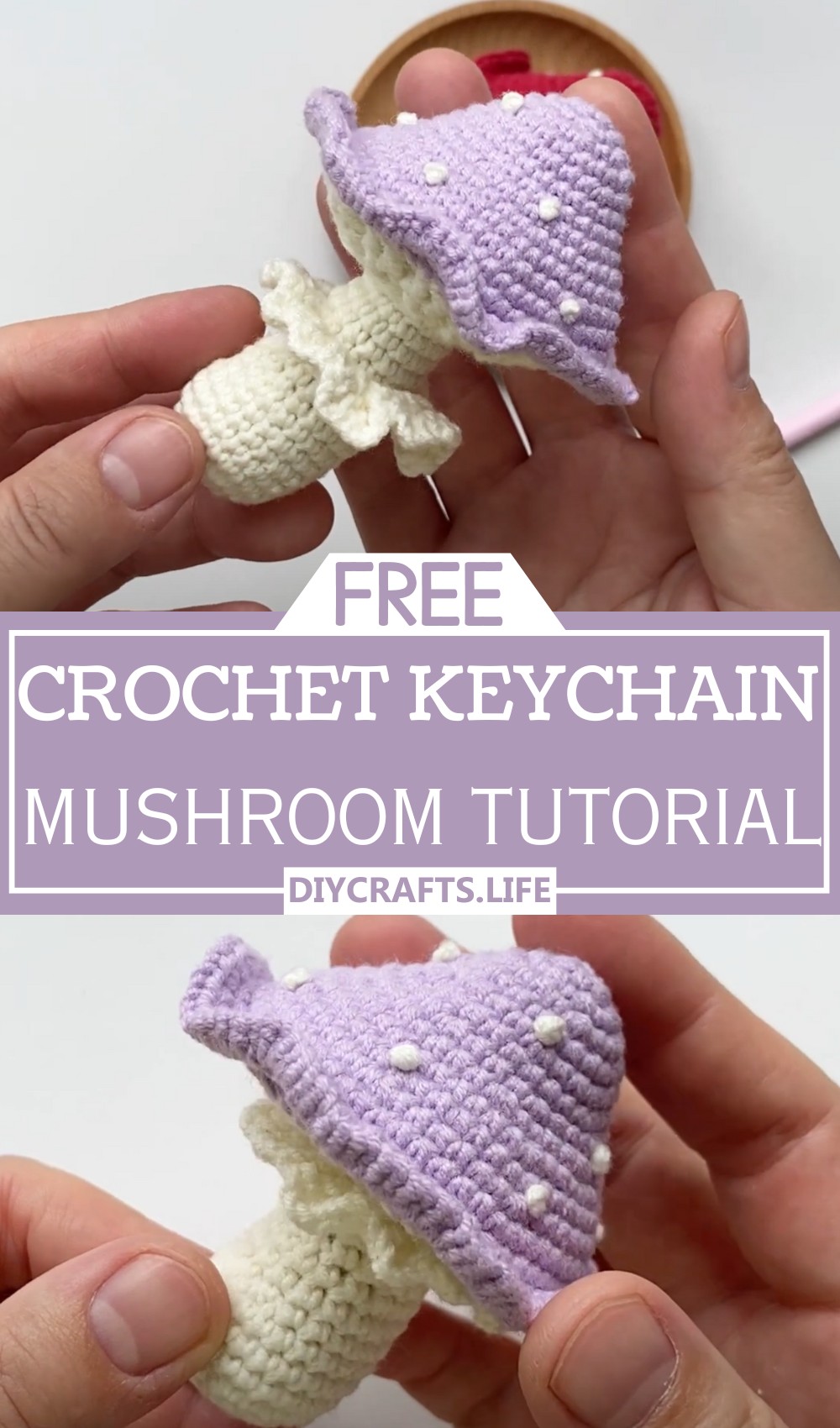 Mushroom Keychain Crochet Tutorial