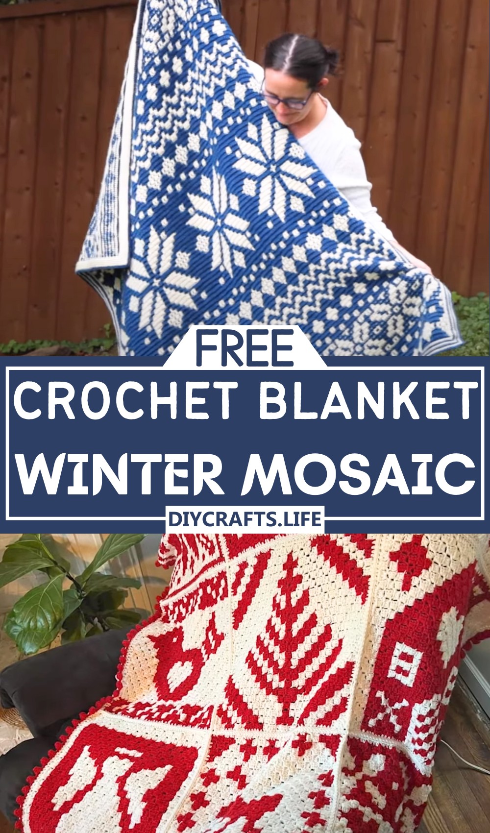 Winter Mosaic Crochet Blanket