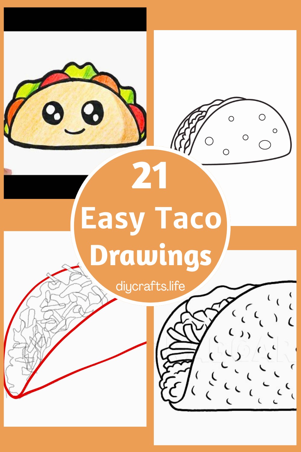21 Easy Taco Drawing ideas - Step by Step Guide