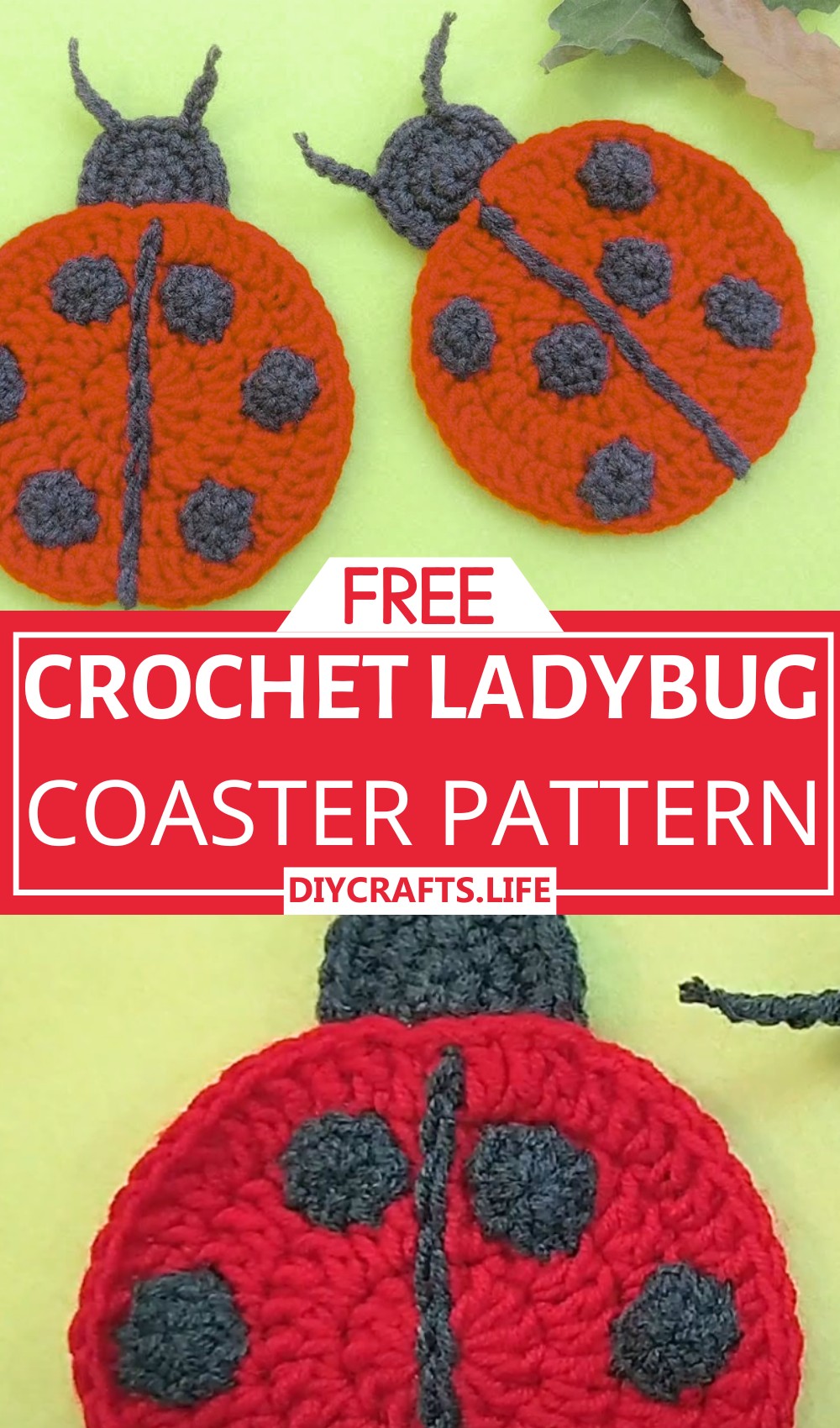 Crochet Ladybug Coaster