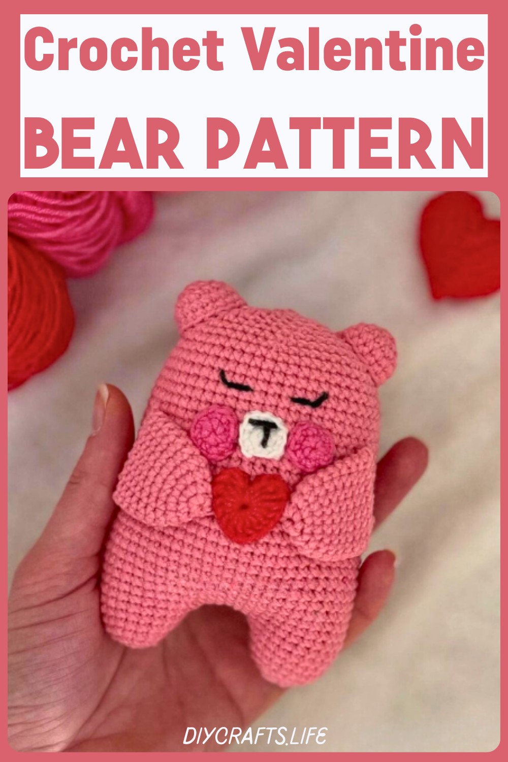Crochet Valentine Bear Pattern with Heart