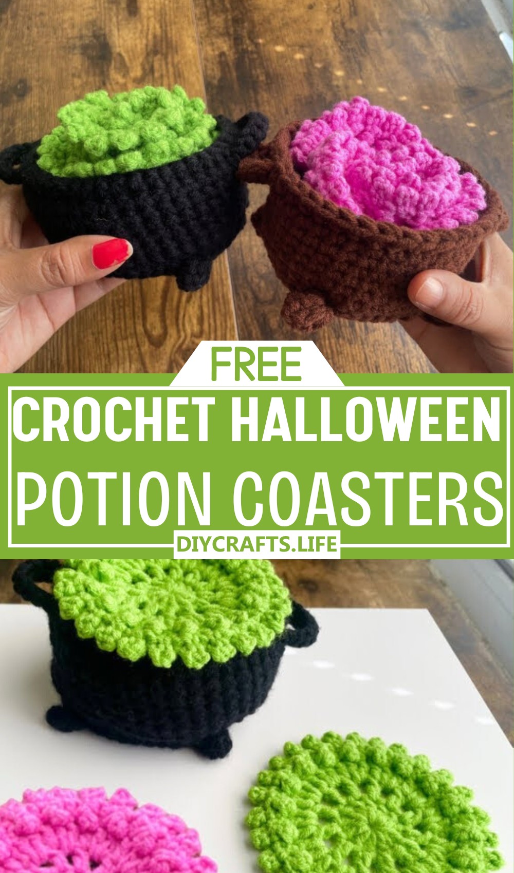 Halloween Cauldron & Potion Coasters