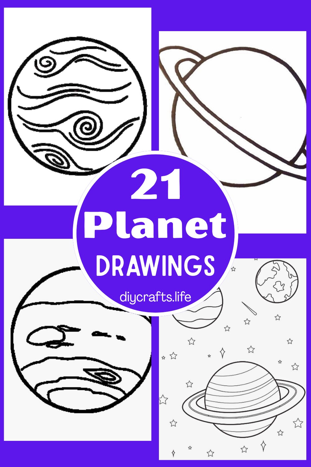 21 Easy Planet Drawings - Step by Step (with photos)