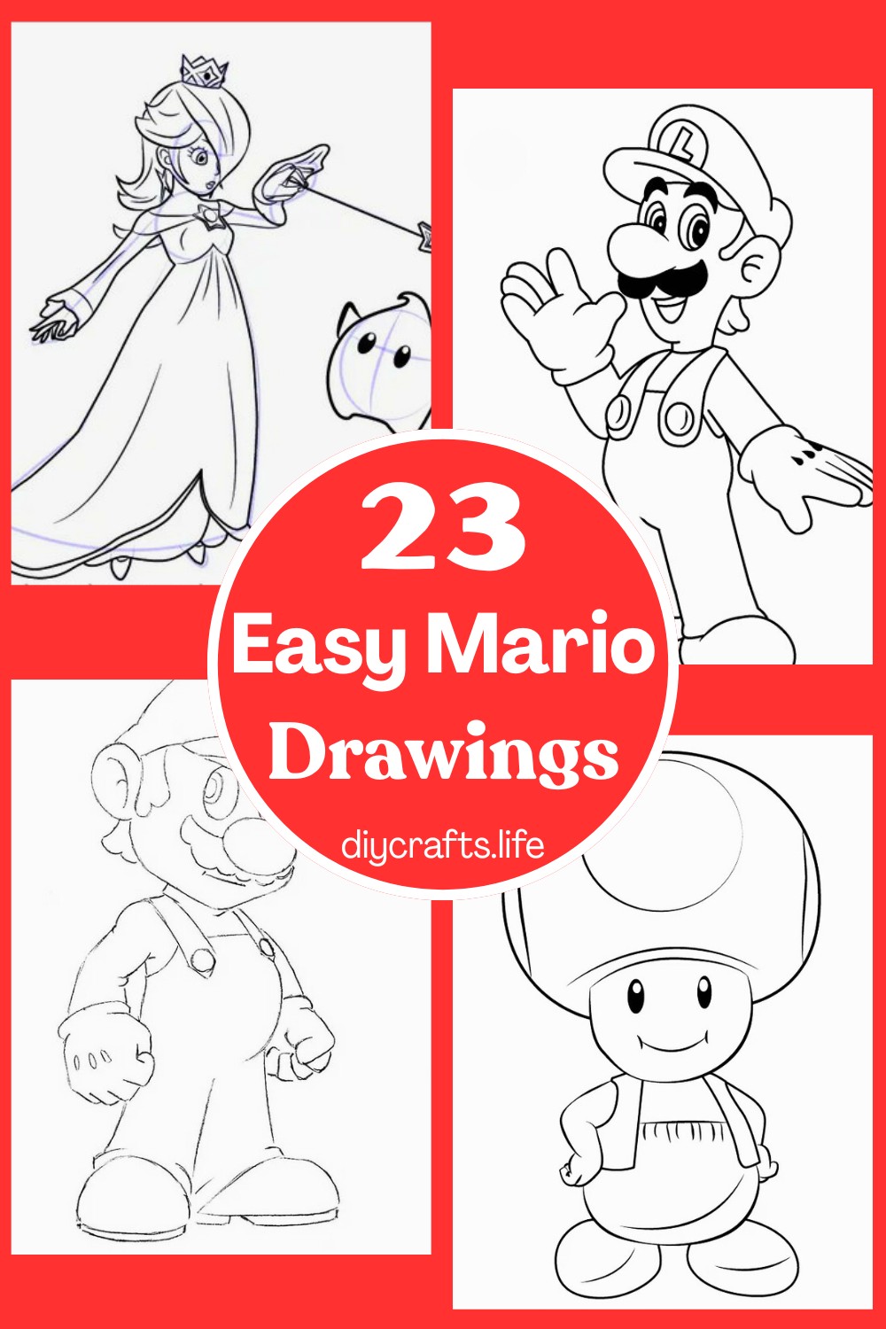 23 Easy Mario Drawings -Step By Step Guide