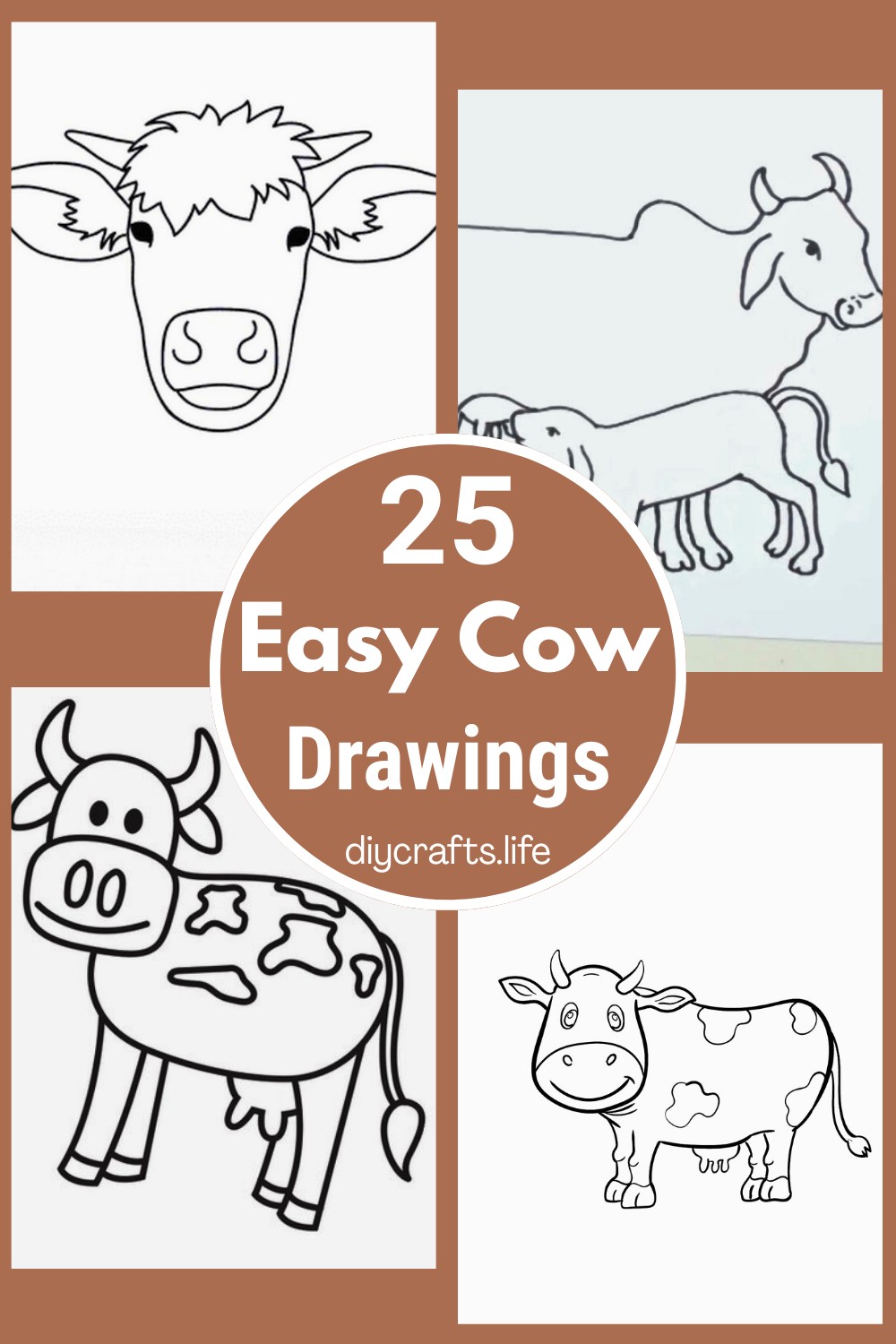 25 Easy Cow Drawings - Step By Step Guide